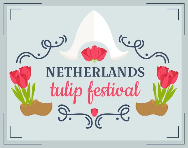 Netherlands Tulip Festival Vector