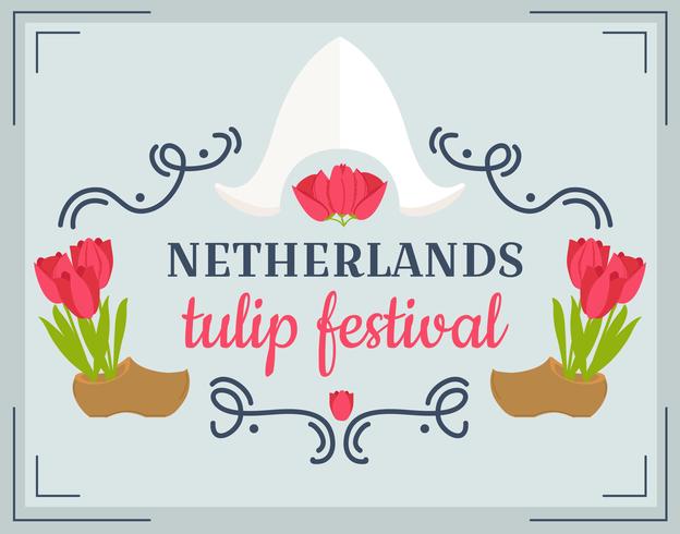 Netherlands Tulip Festival Vector