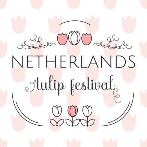 Netherlands Tulip Festival Template Vector