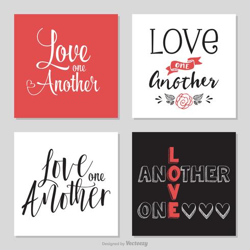 Handwritten Love One Another Typography Vectors