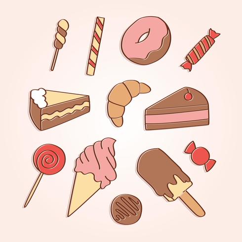 Hand Drawn Sweets and Candy vector