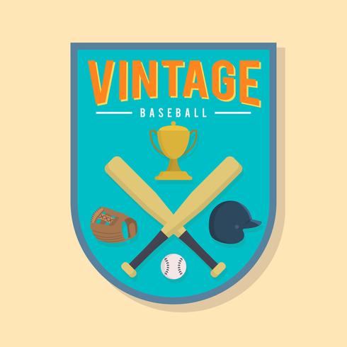 Vector de placa de béisbol plano vintage