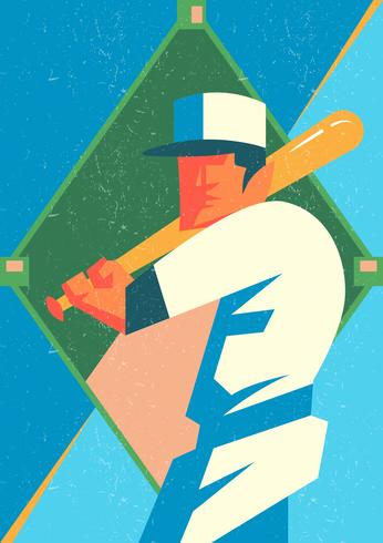 Ilustración de béisbol de la vendimia vector