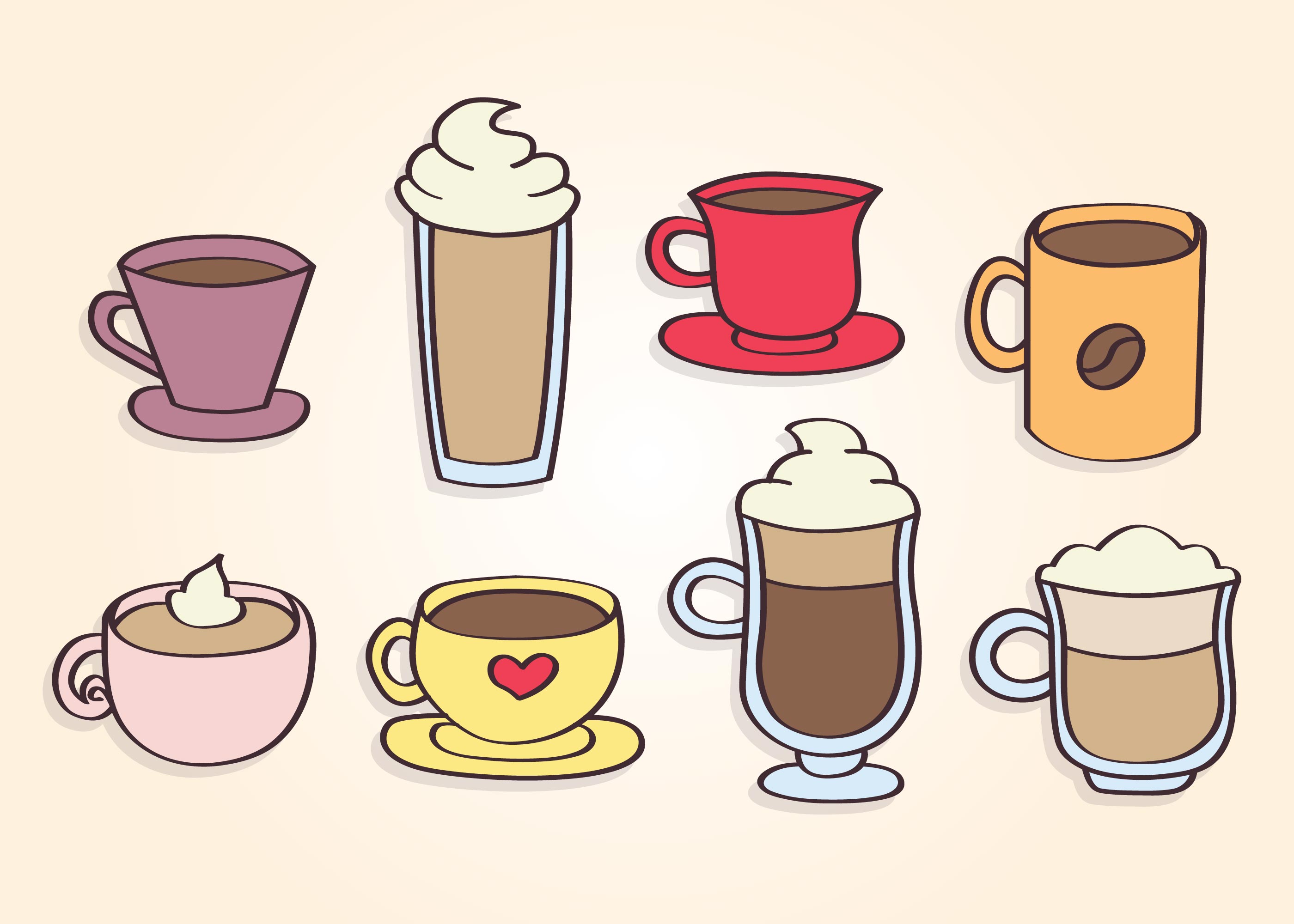 Hand Drawn Coffee Cups Vector 180437 Vector Art at Vecteezy