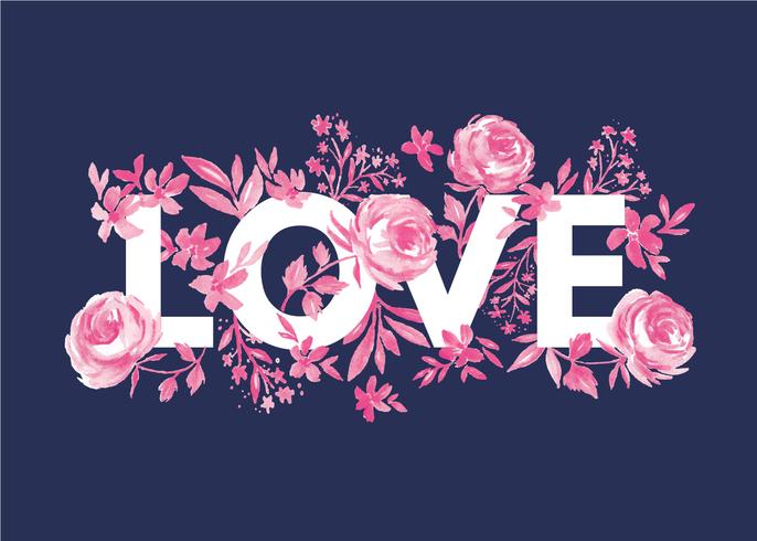 Amor y florales vector