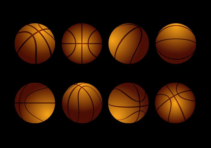 Vector de colección de baloncesto con textura gratis