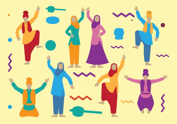 Punjabi Dancers vector