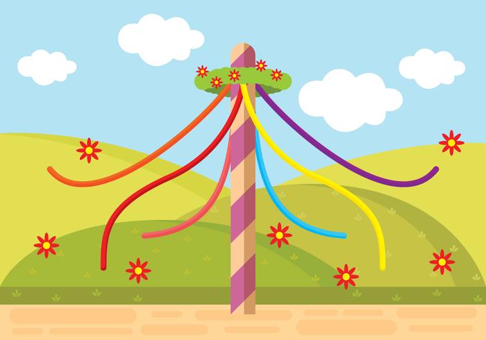 Illustration Of Maypole vector