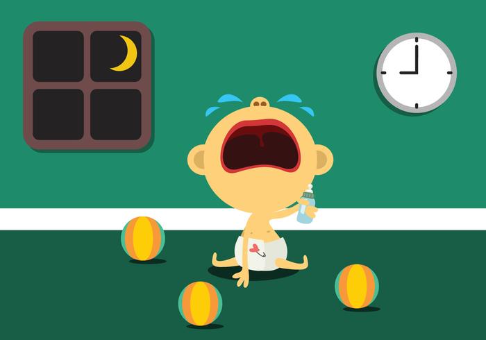 Crying Little Baby vector