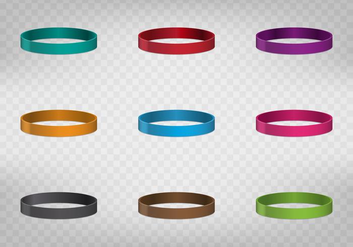 Multicolored Rubber Wristband vector