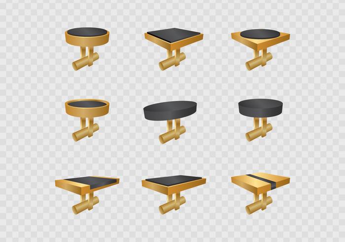 Gold Cufflinks Set vector