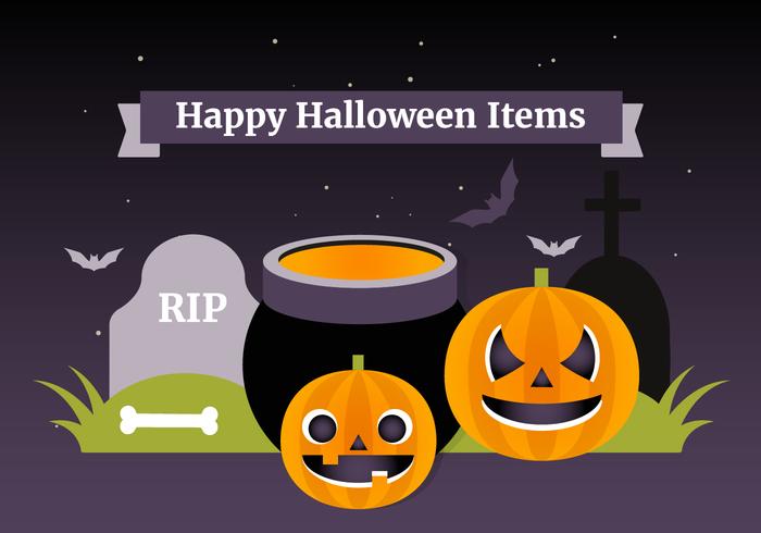 Free Flat Halloween Vector Elements Collection