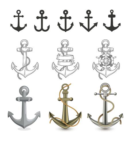 Different Style Of Anchor Illustration vector