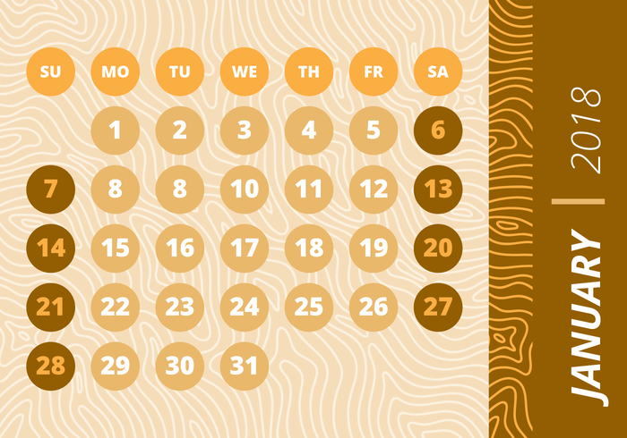 Monthly Calendar Wood Background vector