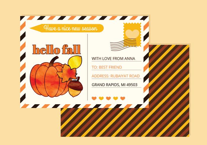 Vector Autumn Postcard