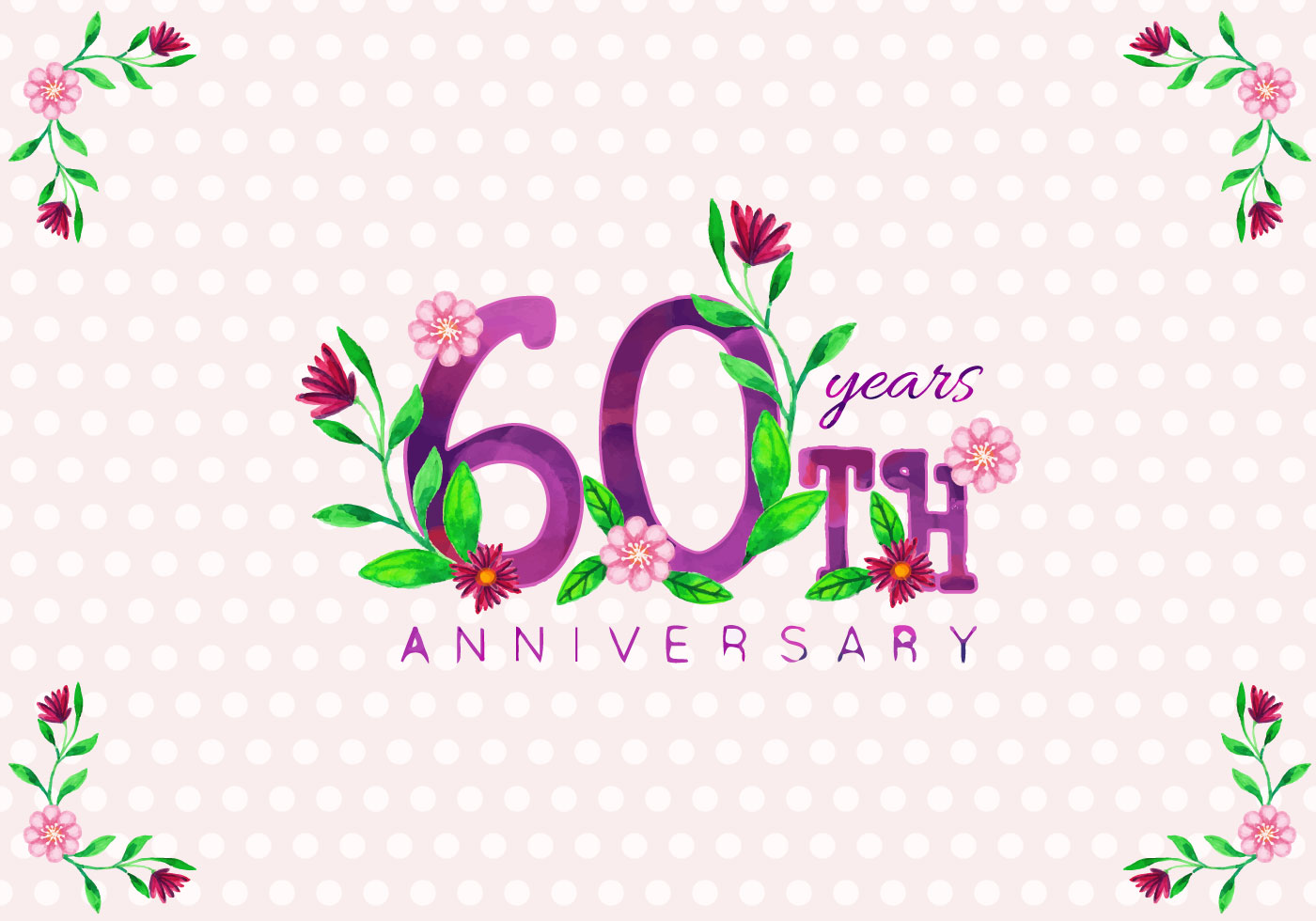 Free Vector 60th Years Anniversary - Download Free Vectors ...