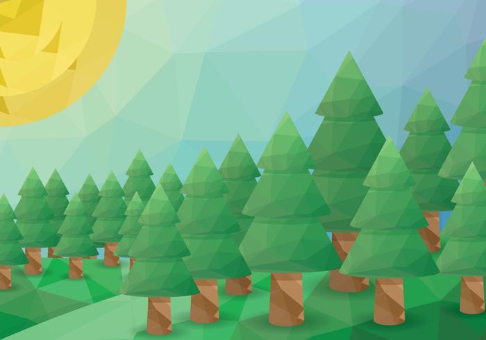 Low poly forest vector