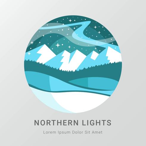 luz del norte en círculo vectorial vector