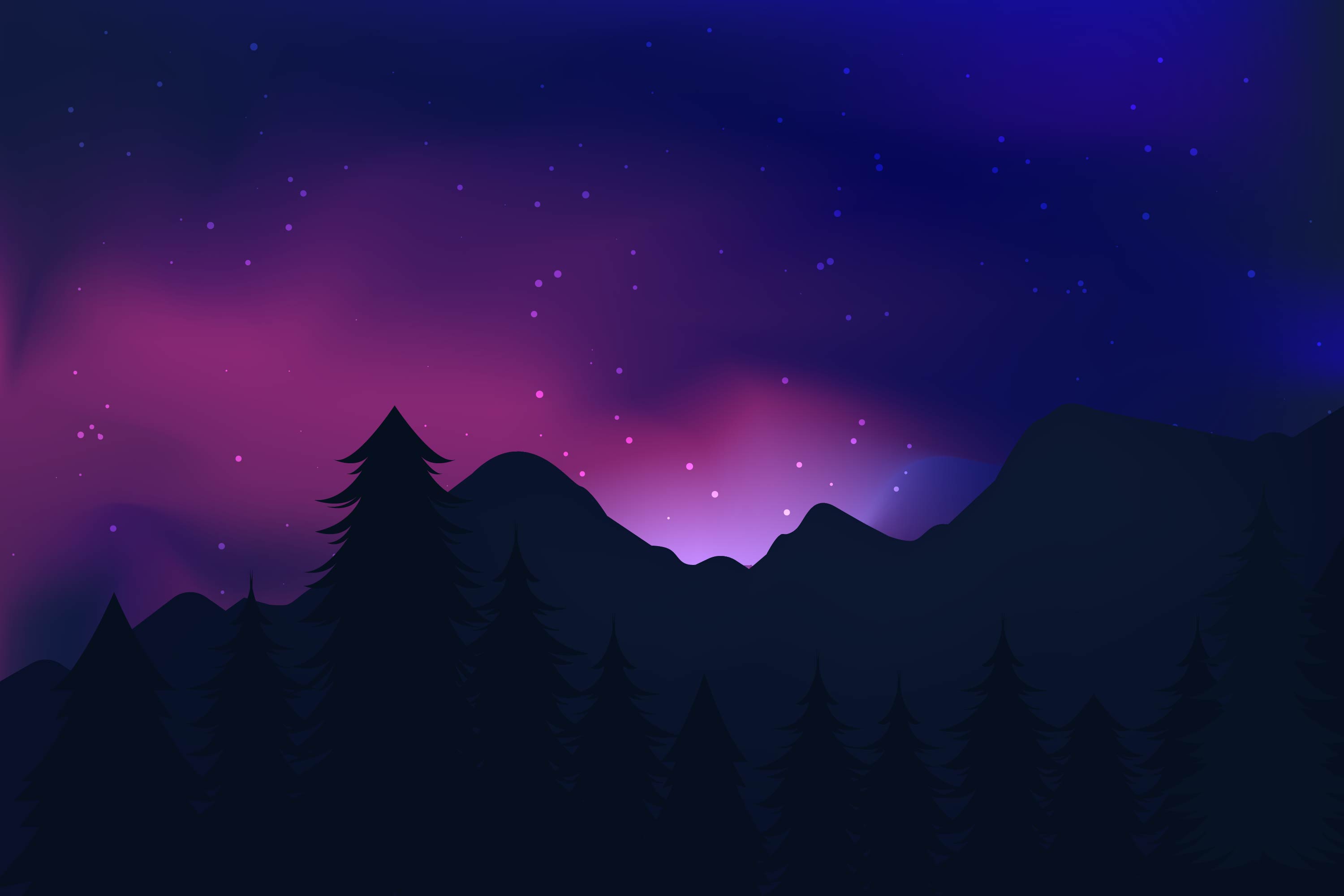 Northern Lights Landscape Vectors 180824 Vector Art at Vecteezy