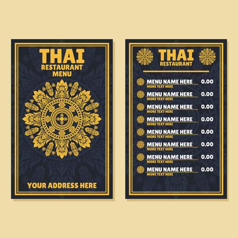 Thai Menu Template vector