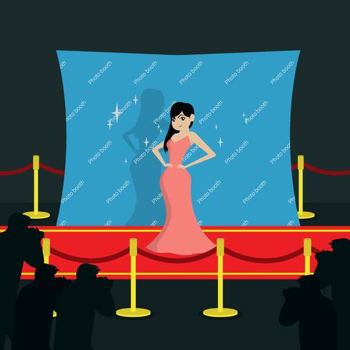 Ilustración de Super Star On Hollywood Red Carpet vector