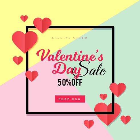 Fondo de venta del día de San Valentín vector