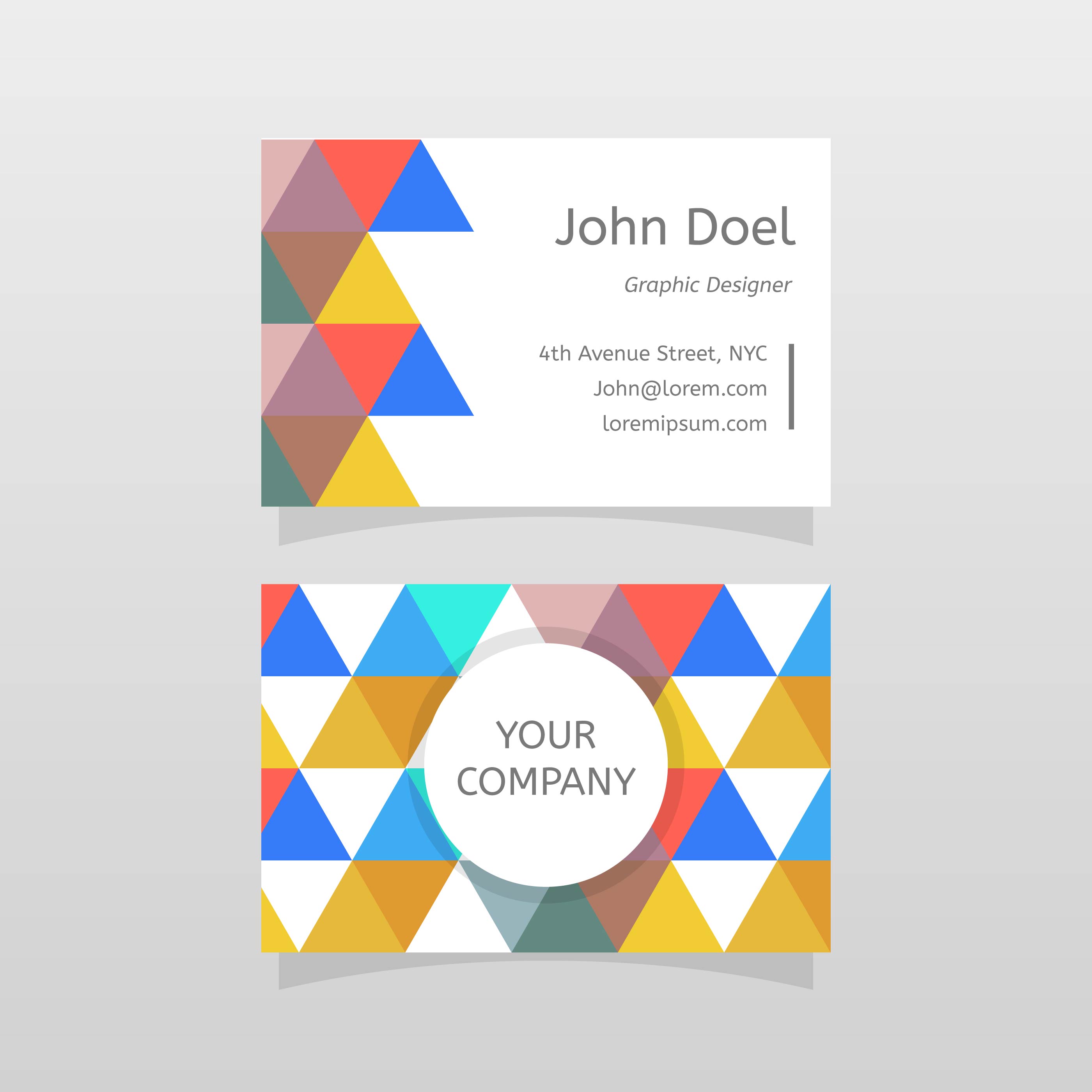 Flat Abstract Graphic Designer Business Card Vector Template Download Free Vector Art Stock Card Vector Template