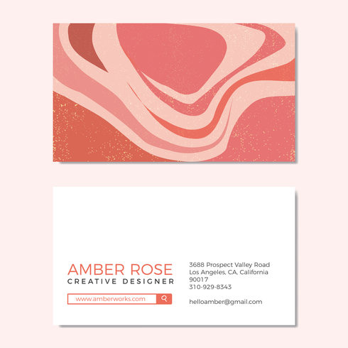 Beautiful Peach Texture Graphic Design Business Card vector