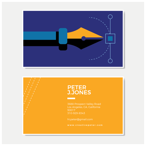 Creative Pen Illustration Business Card vector