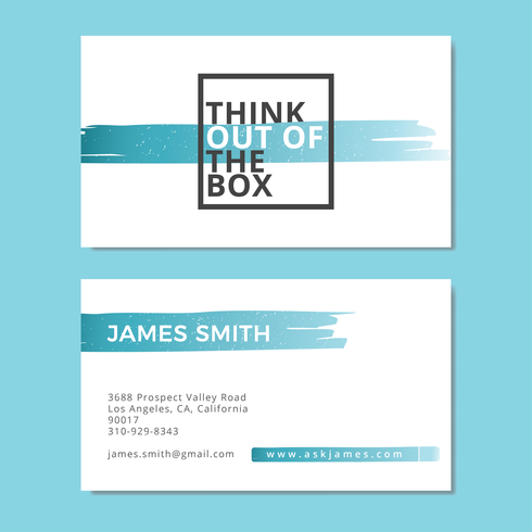 Think Out of The Box with Brush Stroke Business Card vector