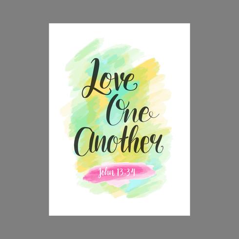 Love One Another Lettering Typography vector