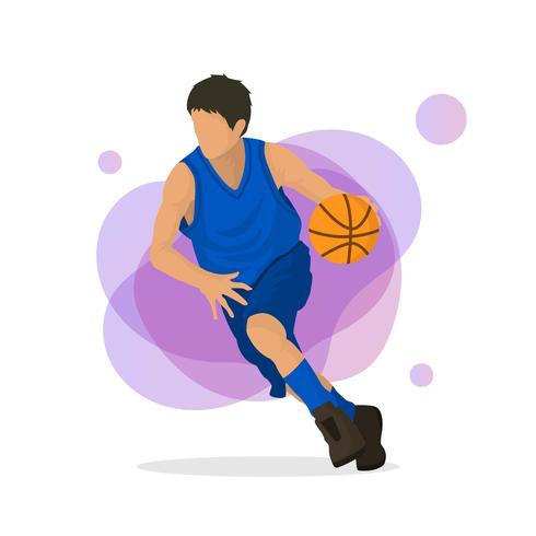 Flat Basketball Player Vector Illustration