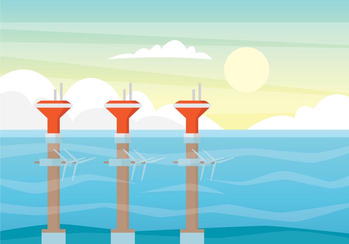 Tidal Energy Illustration Concept vector