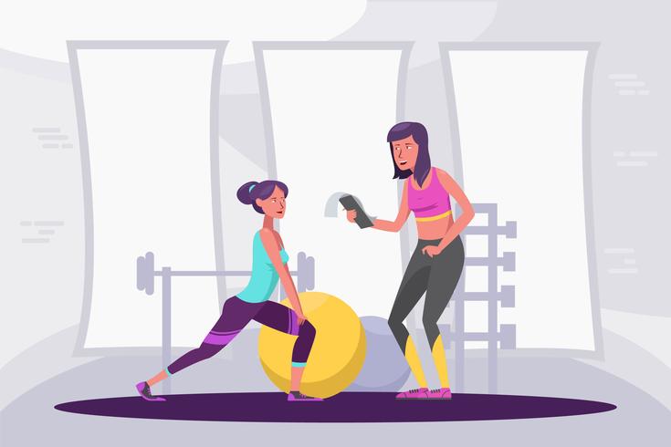 Ilustración de entrenador de fitness con estilo vector