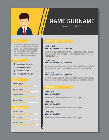 Simple corporate resume  vector