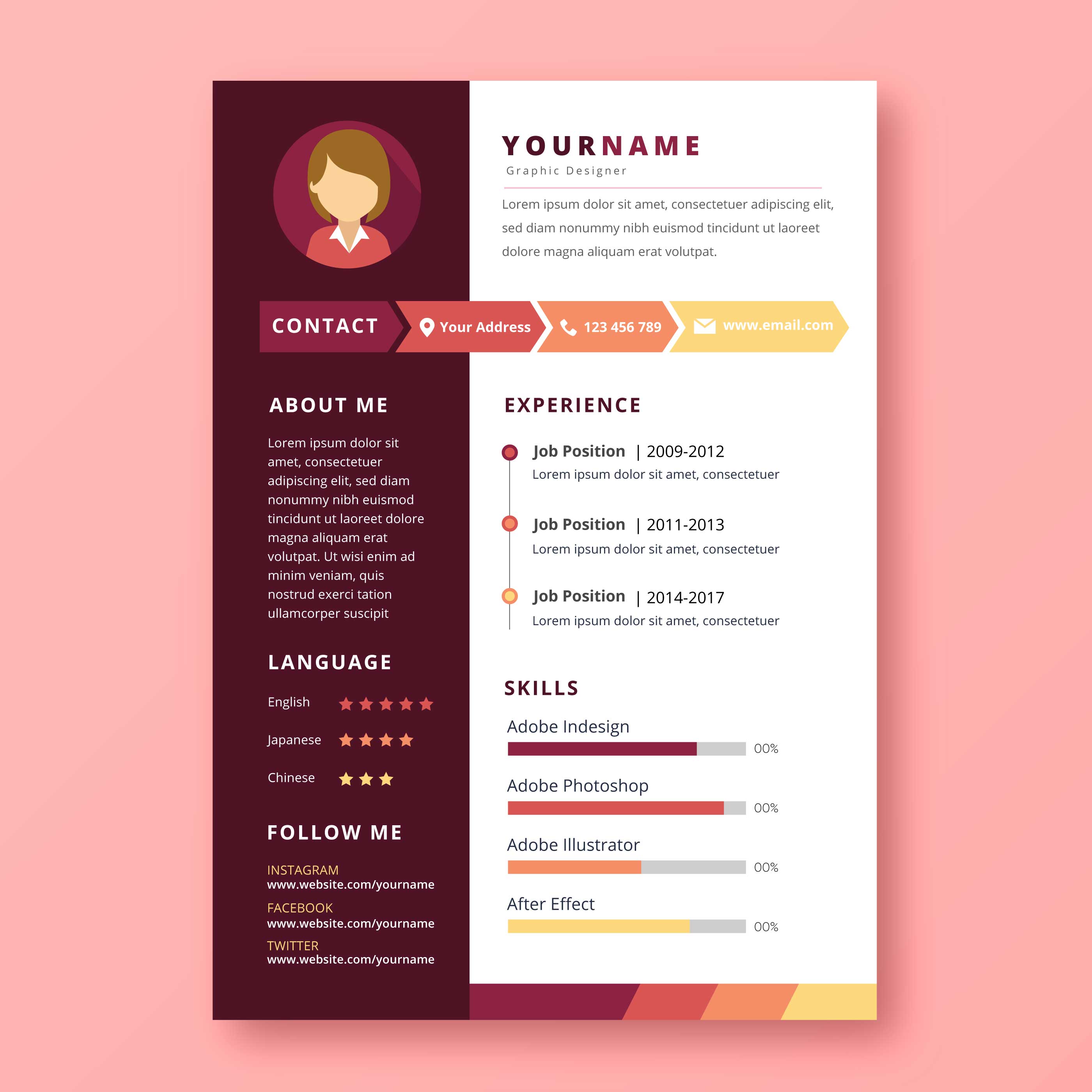 Graphic Designer Resume - Download Free Vectors, Clipart ...