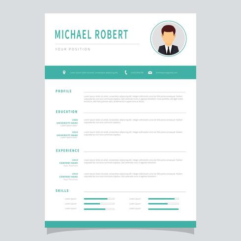 Corporate Resume Template Vector