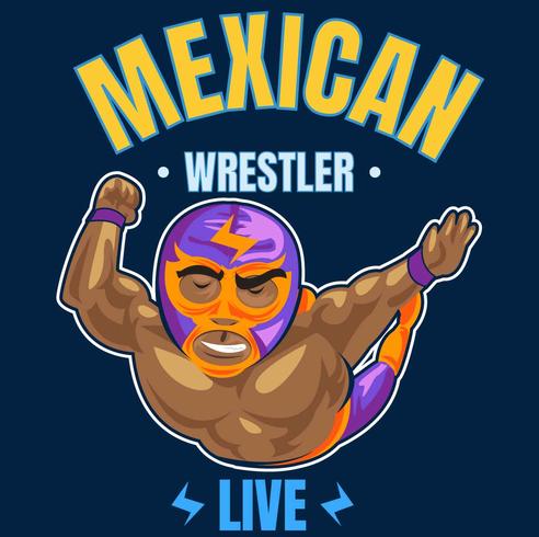 luchador mexicano 3 vector