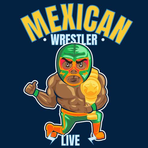 luchador mexicano 6 vector