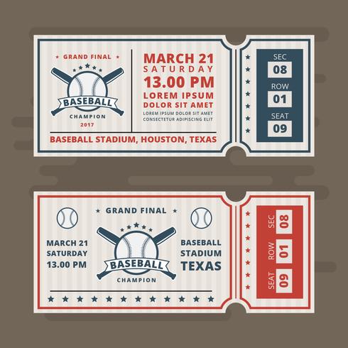 Invitation Tickets for Baseball Vector - Download Free Vector Art, Stock Graphics & Images