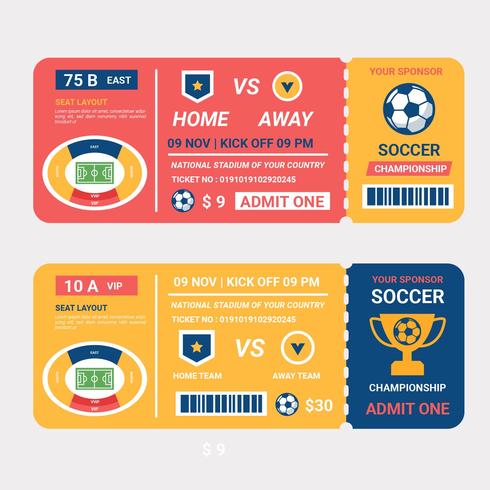 Soccer Championship Ticket Vector