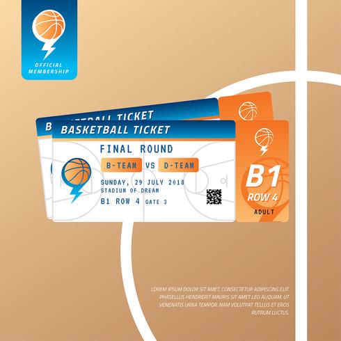 Basketball Match Ticket Vector