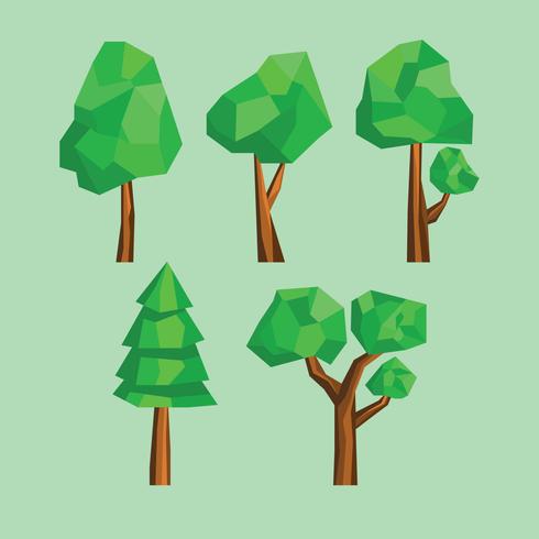 Árboles de estilo Low Poly vector