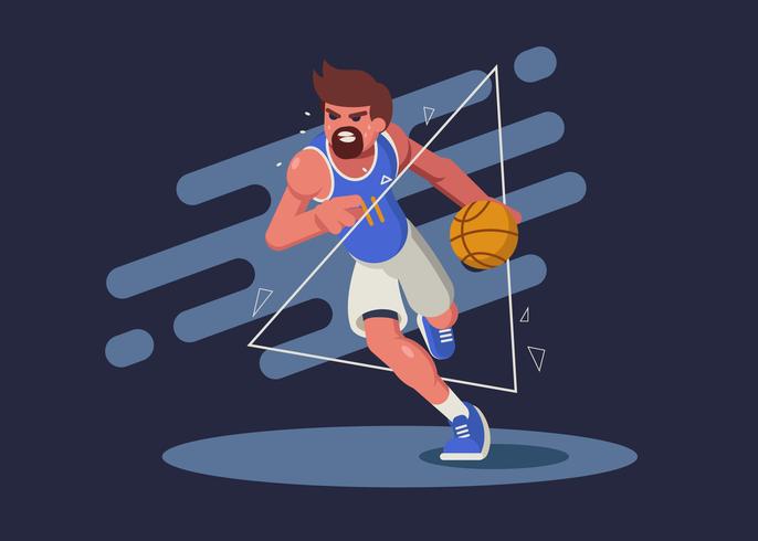 Ilustración de la unidad de jugador de baloncesto vector