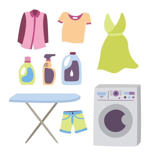 Washing Machine and Laundry Vector