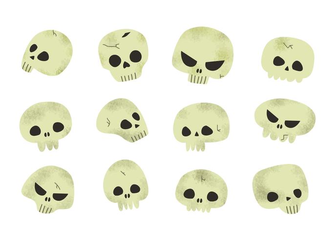 vector de calaveras de halloween de miedo