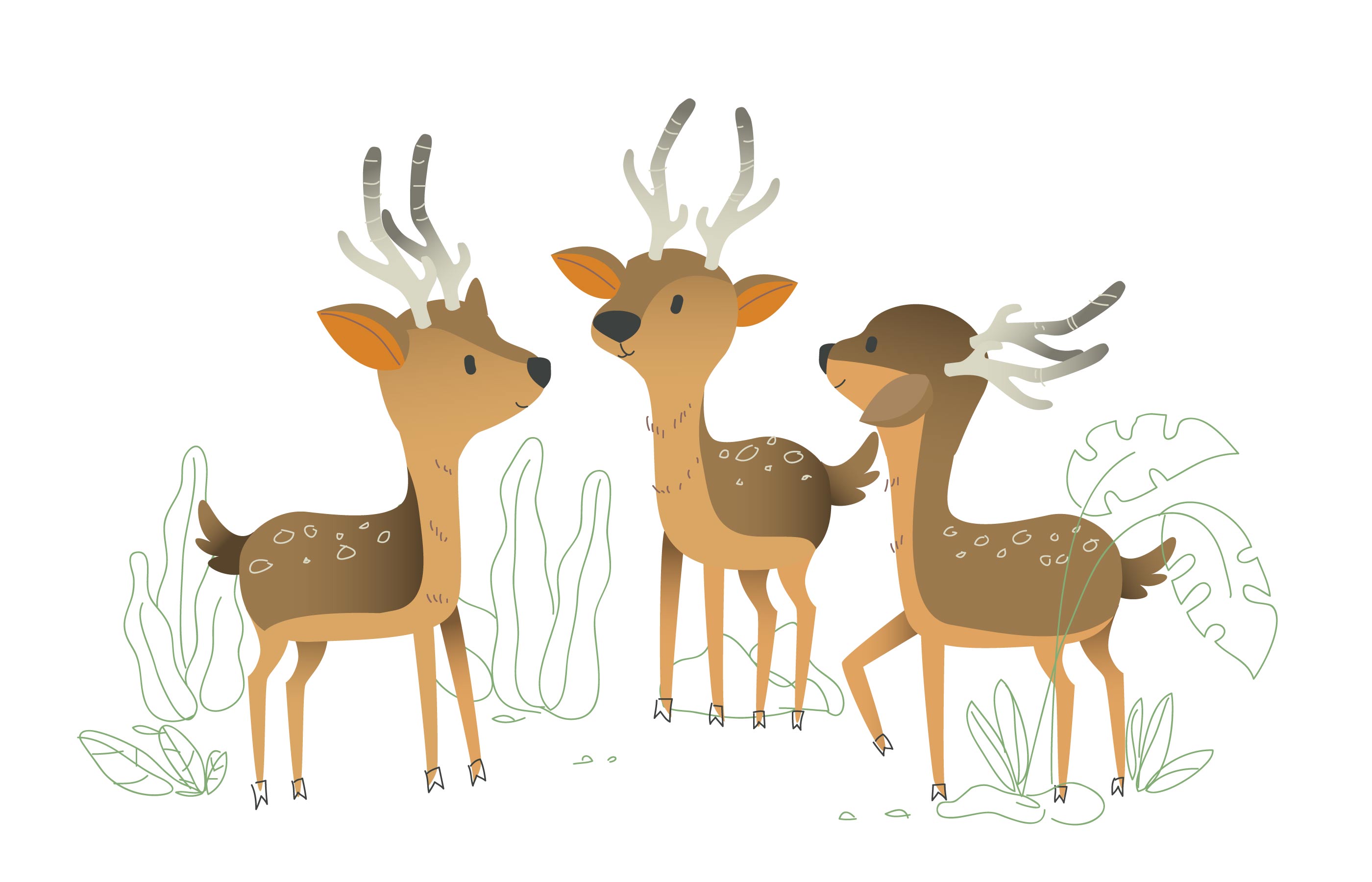 Download Cute Deer Character Vector Illustration - Download Free ...