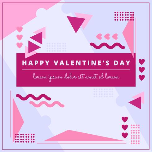 Vector Memphis Style Valentine's Day Composition