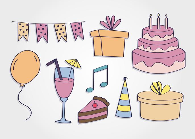 Birthday Party Elements Vector