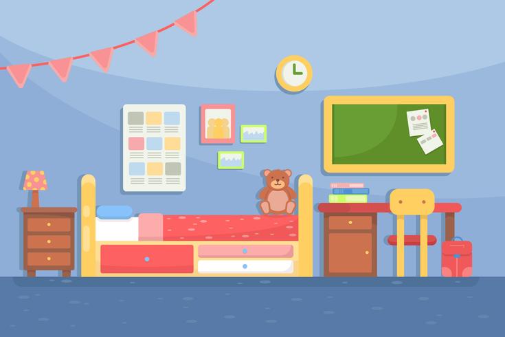 vector de decoración de habitación de niños